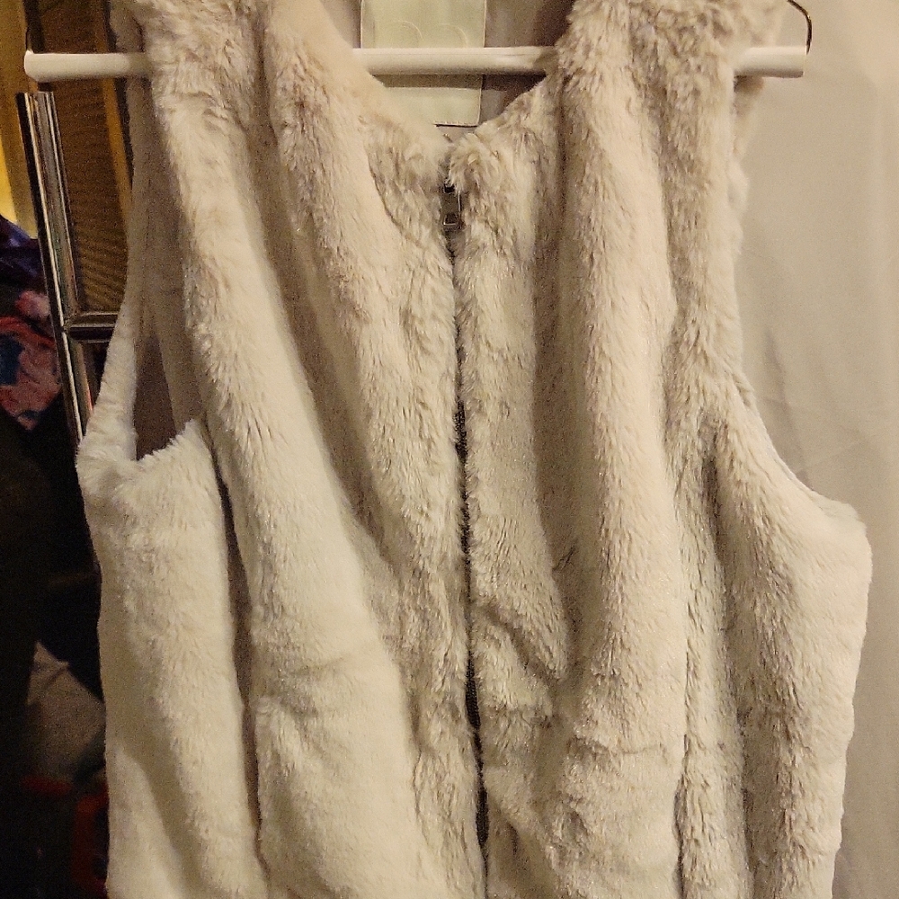 Maurices Soft Faux Fur Vest - Light Cream